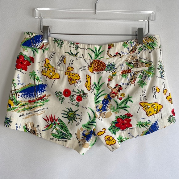 J.crew factory size 10 off white Hawaiian print chino shorts 100% cotton - Picture 5 of 10